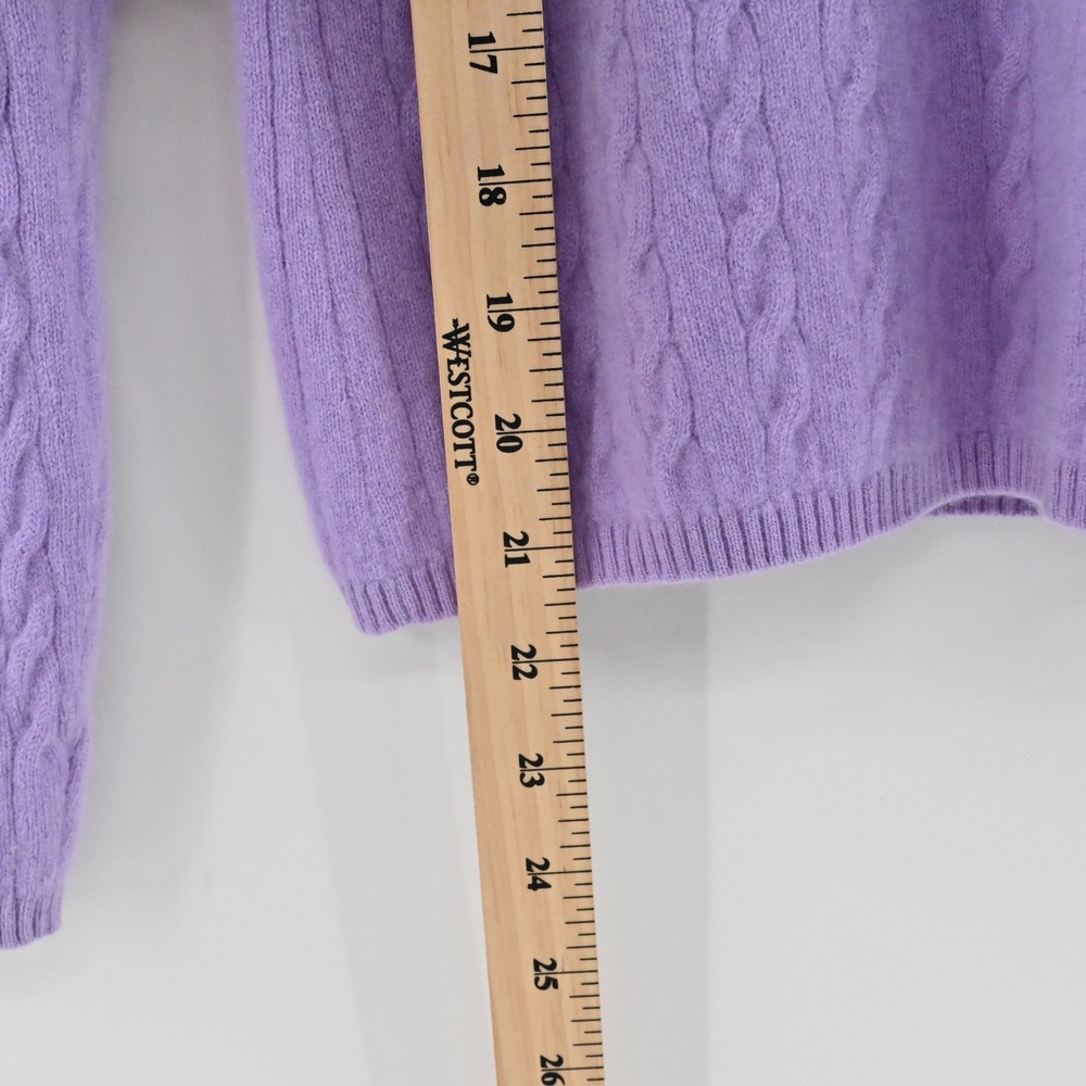 Kirkland Cashmere Cable Knit Sweater Womens Size M Purple V-Neck Vintage Y2k - Picture 4 of 8